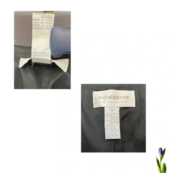 90s Vintage Liz Claiborne Vest Black Beaded Embellished Tuxedo - Picture 7 of 9